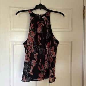 Floral Black and Pink Women's Top